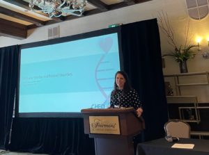Dr. Julie Richer presenting on pediatric Marfan and similar conditions at the Canadian Spine Society's Conference