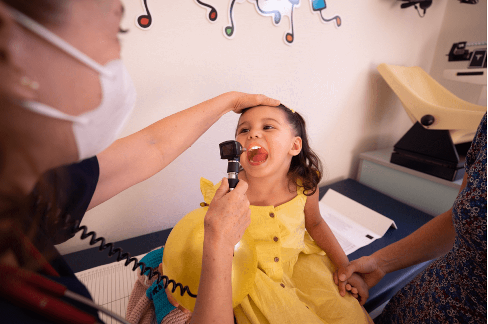 Girl in doctor's office